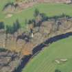 Oblique aerial view of Brunston Castle, looking N.