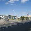 General view of Fountain Park Leisure Centre, 122-130 Dundee Street, Fountainbridge, Edinburgh, from the south-west