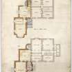 Plan of upper floor and ground floor