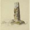 Drawing of Todholes Standing Stone.