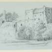 Drawing of Hailes Castle.