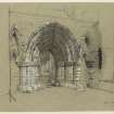 Drawing of the West entrance of Dunblane Cathedral.