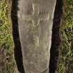 View of Balquhidder no 2 slab with carved outline cross