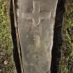 View of Balquhidder no 2 slab with carved outline cross (including scale)