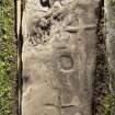 View of Balquhidder no 10 slab with two incised crosses and carved sword (including scale)