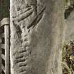 View of Balquhidder no 9 slab (now sill in church window) with incised cross