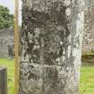 View of pillar with incised cross. Available light. (with scale)