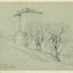 Drawing of Borthwick Castle.