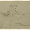 Drawing of Ravenscraig Castle from West.