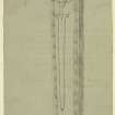 Drawing of carved stone inscribed with an image of a sword and cross from Ratho