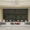 Memorial court, ground floor, view of war memorial on north wall