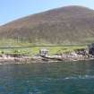 St Kilda, view of the storehouse with Oiseval behind.