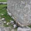 St Kilda, storehouse. Detail of foundation course at NW gable.