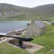 St Kilda, storehouse. View from E with gun emplacement in the foreground.