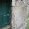 St Kilda, storehouse. Detail of door jamb, restored stonework and mortars.