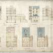 Aberdeen, Belmont Street.
Scale drawings of plans, sections, and elevations for Belmont Street.
Insc: 'Belmont Street. 1897. Front Elevation. Section.A.B. Back Elevation. Section on B.C. Basement Floor. Ground Floor. First & Second Floors. Third Floor'.