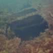 View of hole in hull plating of steamship  Il Senstein exposing frames