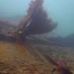 View of twisted hull plating on steamship Numidian