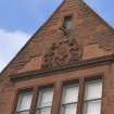 Detail of carved cartouche in gable of former Craigwell Brewery, 65 Calton Road, Edinburgh.