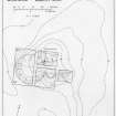 Publication drawings, A' Cheardach Beag: contour site plan and trench locations.