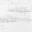 Excavation drawings : section drawing - bay VII and N-S section.