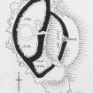 Publication drawing; plan of Dun Borve, Cuidrach.