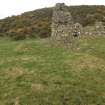 Knockdavie Castle. View of footings of western range.
