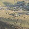 Oblique aerial view of Leadhills village and cultivation remains, looking E.