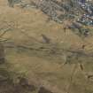 Oblique aerial view of Leadhills village and cultivation remains, looking ENE.