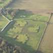 Oblique aerial view of Melville Castle walled garden and part of the Kings Acre golf course, looking WNW.