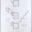 Muckrach Castle. Plan of upper floors, profile of corbelling.