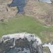 Oblique aerial view of the farmstead and lazy beds at Loch na Gile on Tiree, looking ESE.