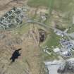 General oblique aerial view of Scarinish ferry terminal on Tiree, looking NW.
