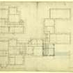 Plan of bedroom and attic floors, New Inveraw (Ardanaiseig House).