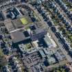 Oblique aerial view of Portobello High School and St John's RC Primary School, looking E.