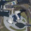 Oblique aerial view of The Kelpies, looking NNW.