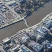 Oblique aerial view of Tradeston Footbridge, looking SW.