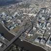Oblique aerial view of Glasgow, Kingston Bridge and Tradeston Bridge, looking NW.