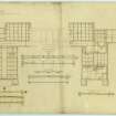 Plan of floor timbers and details of iron and trussed beams.