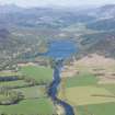 General oblique aerial view of the River Conon and Loch Achonachie, centred on Tor Achilty power station, looking WNW.