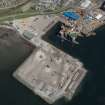 Oblique aerial view of Invergordon oil rig service base, looking NW.