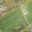 Oblique aerial view of hut bases at Tain airfield, looking NNE.