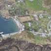 Oblique aerial view of Kinlochbervie North Pier and harbour, looking NE.