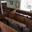 Durisdeer Parish Church. South Aisle View of box pews from South West.