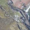 Oblique aerial view of An Faighear Mhoir boom defence base, looking SW.