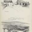 Sketches of Clovenford village and Ashestiel bridge.