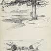 Sketches showing the River Tweed at Ashiestiel.