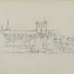 Sketch of Jedburgh Abbey and town.