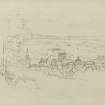 Sketch of Jedburgh town showing distant view.