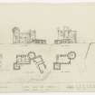Sketch plan and elevations of Ballone Castle, Ross-shire